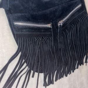 SERGIOS COLLECTION black fringe purse, shoulder bag